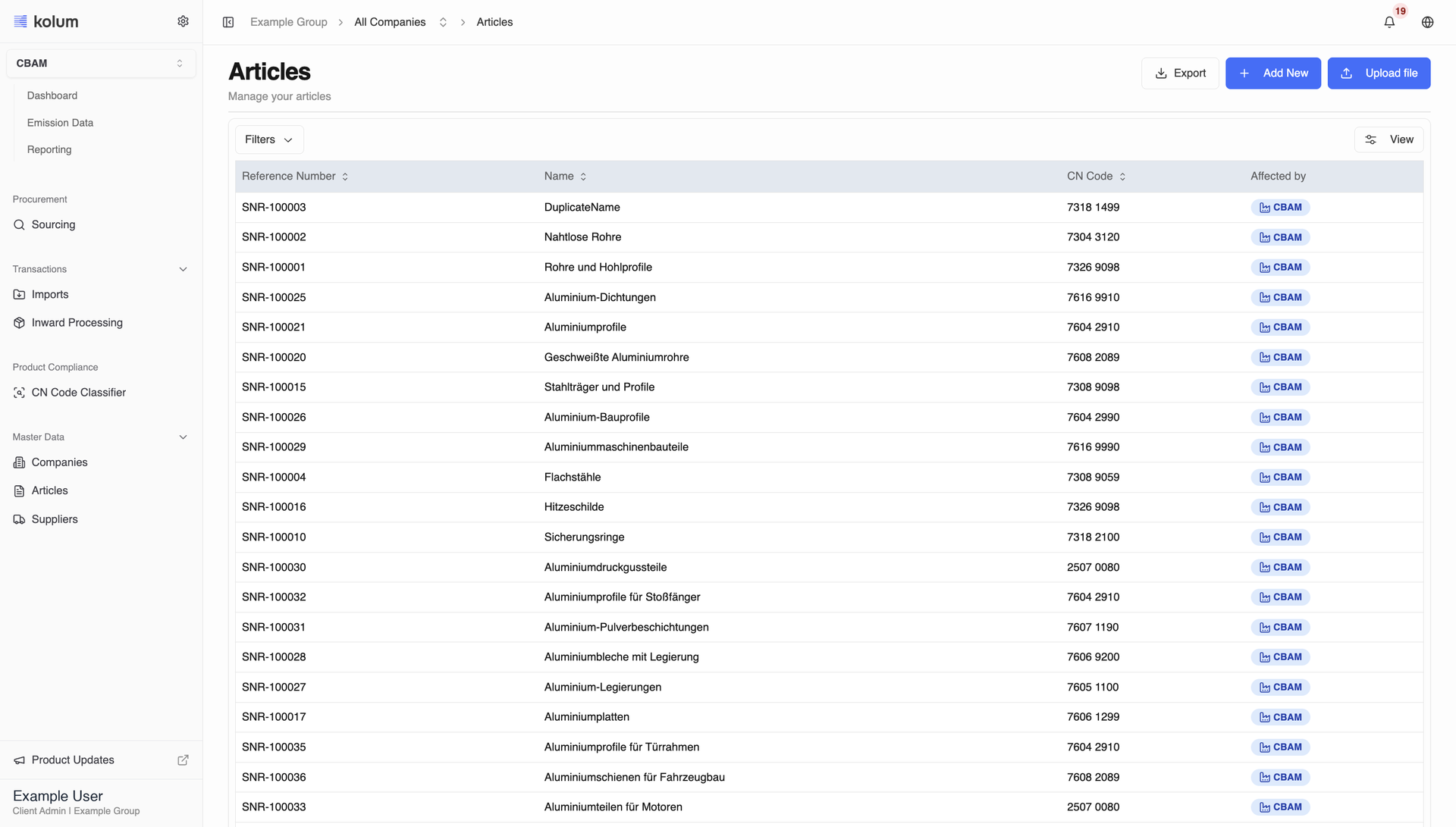 One Articles page for CBAM and EUDR